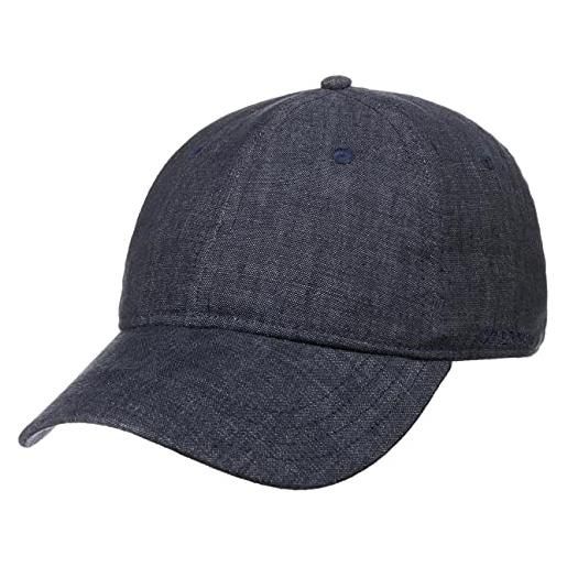 Stetson cappellino in lino sydell donna/uomo/bambini - baseball cap berretto estivo fibbia metallo, con visiera, fodera estate/inverno - m (56-57 cm) beige-mélange