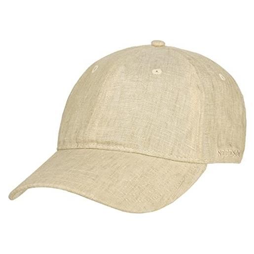 Stetson cappellino in lino sydell donna/uomo/bambini - baseball cap berretto estivo fibbia metallo, con visiera, fodera estate/inverno - xl (60-61 cm) beige-mélange