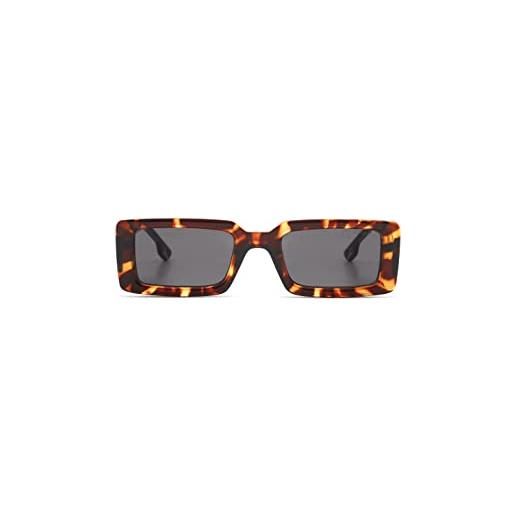 KOMONO malick havana unisex rectangular tritan sunglasses for men and women with uv protection and scratch-resistant lenses