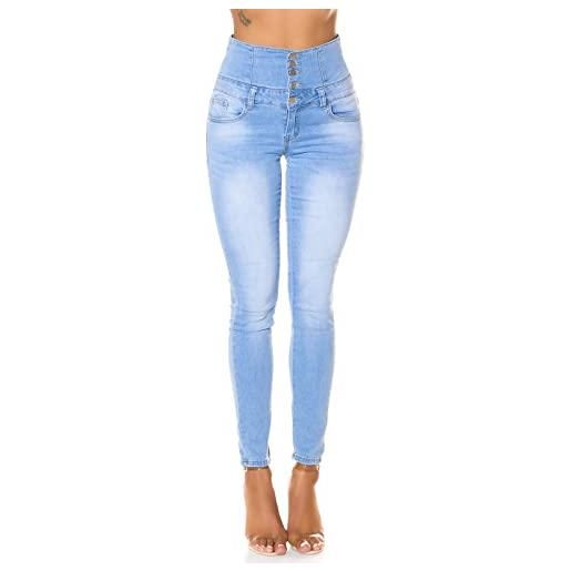Koucla jeans sexy ultra a vita alta skinny, azzurro, 44