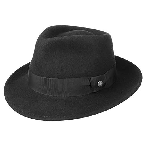 LIERYS city feltro cappello - cappello in feltro di lana donna/uomo -cappello da uomo idrorepellente e confezionabile - bogart estate/inverno - fedora grigio s (54-55 cm)