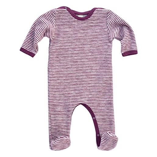 Lilano Natur lilano, tuta in pile con piedi, 100% lana (kbt) bacche e naturale. 80