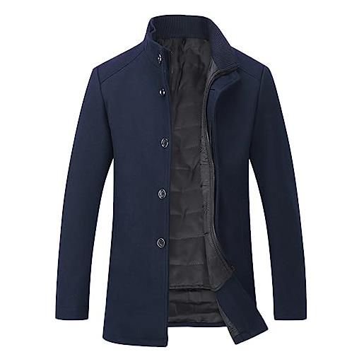 Giacca Uomo Casual,Lino Casual Da Uomo Abito Senza Bottoni Giacca Grandi  Tasche Cappotto Sportivo Blazer Elegante Blu Navy Vestibilità Regolare  Blazer