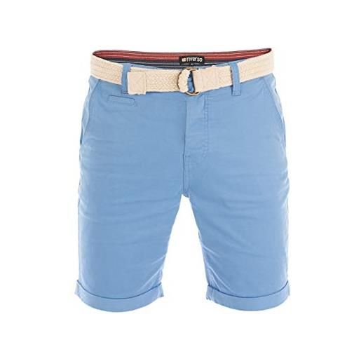 riverso rivhenry - pantaloncini da uomo chino con cintura, 98% cotone, azzurro, blu scuro, blu navy, rosso, verde, arancione, beige, grigio, 30w - 42w - sahara sabbia beige - 32w
