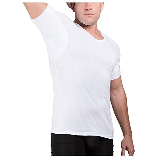 Ejis maglietta da uomo a prova di sudore, collo a v, argento antiodore, cotone (l, grey)