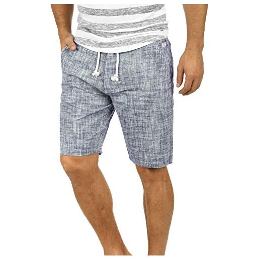 b BLEND blend bones pantaloncini di lino shorts bermuda da uomo. In cotone 100% regular- fit, taglia: m, colore: navy (70230)