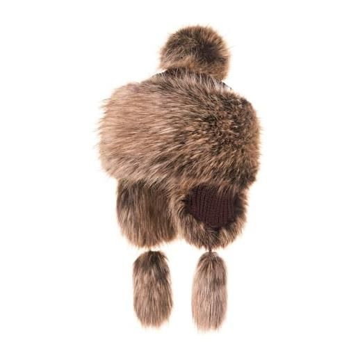 Futrzane classic cappello da montagna - colbacco pelliccia donna con orecchie (m, marrone classic)