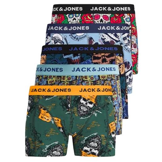 Jack & jones s5 paia di boxer, confezione da 5 pezzi multicolore 14, m