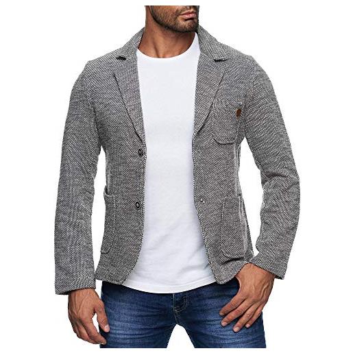 Reslad giacca sportiva da uomo, vestibilità aderente, blazer rs-1421, grigio, m