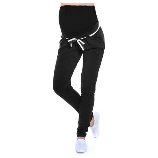 MijaCulture pantaloni di felpa casual comodi ogni giorno premaman monika 9081 (it 44, nero)