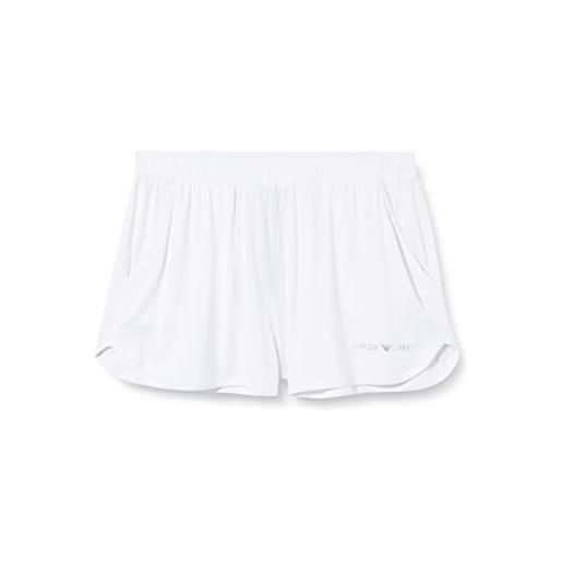 Emporio Armani pantaloncini elasticizzati da donna in viscosa, bianco, xs