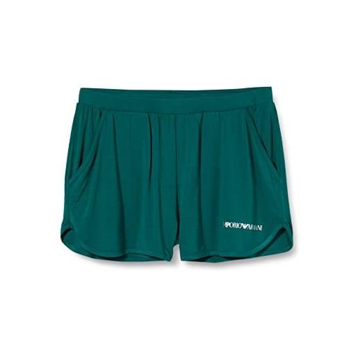 Emporio Armani pantaloncini elasticizzati da donna in viscosa, verde tropicale, s