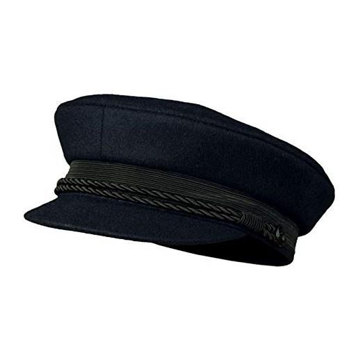 Balke - cappello da capitano da marinaio dell'elba con cordino per uomo (58, blu)
