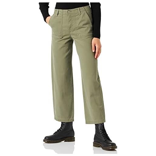 Lee wide leg pantaloni, verde (lichen green 82), w30/l33 (taglia produttore: 30/33) donna