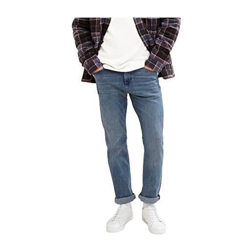 TOM TAILOR josh regular slim jeans, uomo, nero (overdyed black denim 10258), 30w / 30l