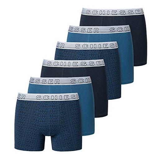 Schiesser boxer da bambino in cotone organico, confezione da 3 6 x blu - mix 176 cm