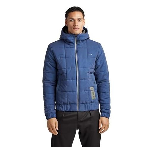 G-STAR RAW meefic squared quilted hooded jacket, giacca uomo, multicolore (cool grey woodland camo d20126-c441-d436), xs
