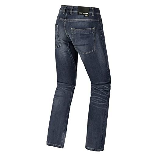 SPIDI, j-tracker, colore blue dark used, taglia 32, pantaloni moto uomo con protezioni, vestibilità slim, jeans moto pratici ed elasticizzati