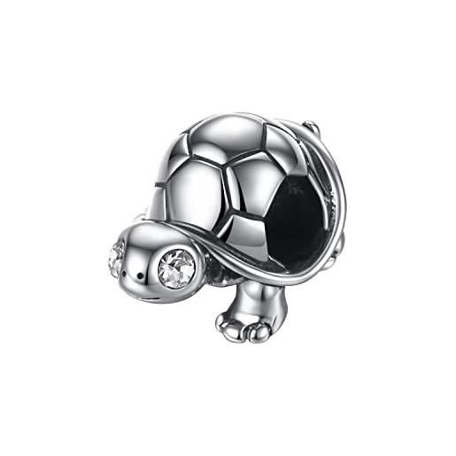 Eusense charm tartaruga pandora bead tartaruga charms argento 925 per bracciale charm europeo