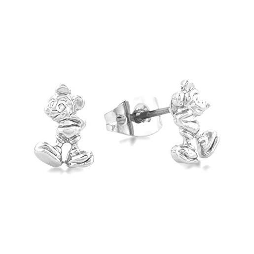 Disney couture - orecchini a perno placcati argento con topolino