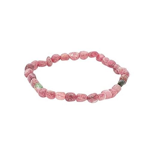 rainbow safety braccialetto di pietre naturali elasticizzato bracciale elastico per donna uomo bre (tormalina rosa)
