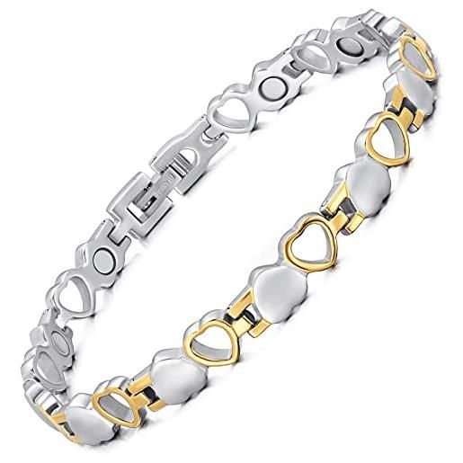 Wollet Bracciale Magnetico In Rame 99.95% Donna, 8 Magneti 3500 Gauss, Regolabile, CPB-1012