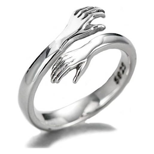 Helen de Lete, anello originale "come to my arm", regolabile, in argento sterling 925, a forma di abbraccio