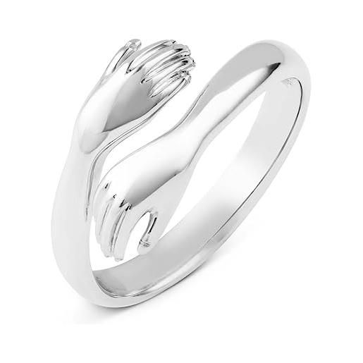 Vielring anello da abbracciare in argento sterling 925, anello aperto, anello regolabile, anello per abbraccio, idea regalo, tessuto
