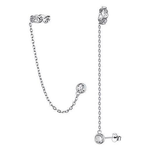 ChicSilver orecchini lunghi donna argento, orecchini donna, orecchini argento 925 filo per valentino con confezione regalo da ChicSilver