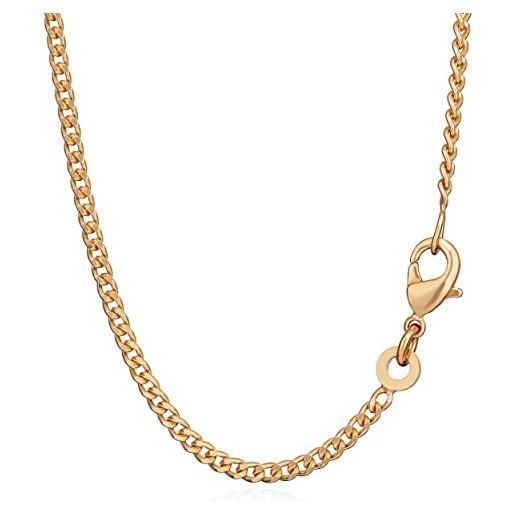 NKlaus catena 70cm king chain 2,00mm placcata in oro giallo 18k 750 5530