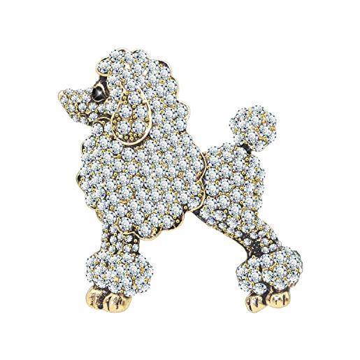 KristLand bella spilla per cani con barboncino e cristalli scintillanti, per donne e matrimoni, confezione regalo da sposa