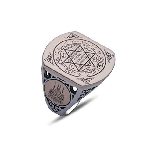 SOHO SILVERS sigillo di salomone inciso 925 anello in argento sterling fine jewelry anelli di moda per gli uomini regalo per lui (6035611) | 14