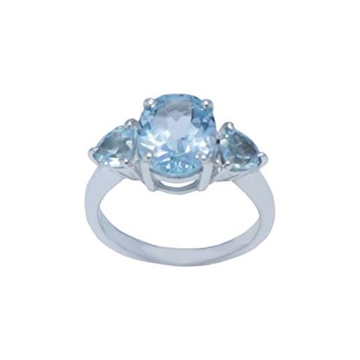 Generic anello in argento massiccio con topazio azzurro sfaccettato a più forme di pietre preziose reali - figlia regalo di alto livello per il grande anello di b 'daymulbto-fc-911 sr-mulbto-fc-911-21it