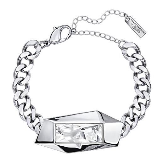 Swarovski 5226177 - bracciale da donna placcato platino con cristalli trasparenti taglio radiante