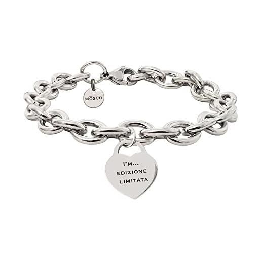 Officine Mosco bracciale eternity bracciale donna made in italy, braccialetto in acciaio con frase incisa, idea regalo donna (i'm. . . Edizione limitata)