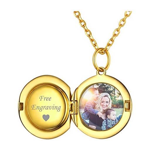 Collana Portafoto A Cuore In Argento 925 Personalizzata | Ciondolo Con Foto E Incisione | Catena Regolabile 40/45/55+5 Cm | Regalo Unico Per Lei - 2