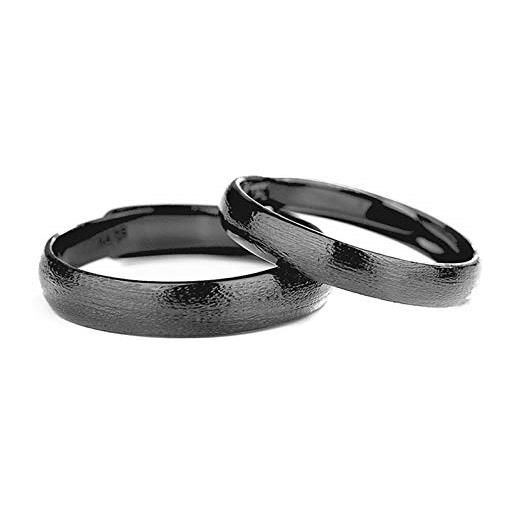 Beydodo anelli regolabili coppia, anelli coppia fidanzati argento 925 lui e lei anello nero opaco