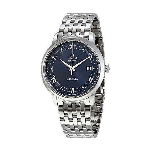 Omega de ville prestige 424.10.40.20.03.002 - orologio automatico da uomo, con quadrante blu, blu, bracciale