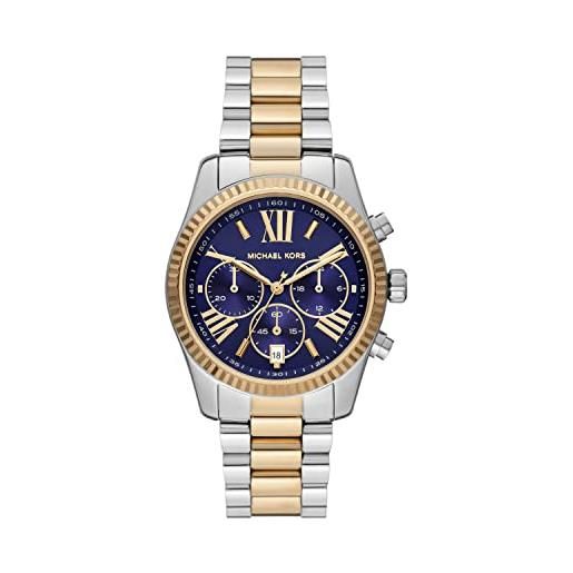 Michael Kors - cronografo lexington da donna, orologio in acciaio inossidabile, mk7218