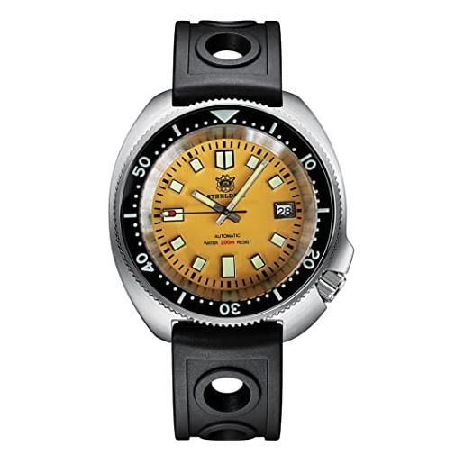 SOTAG steeldive sd1974 quadrante giallo lunetta in ceramica nera orologi subacquei luminosi nh35 automatico 200 m orologio sportivo in acciaio inossidabile, cinturino in gomma