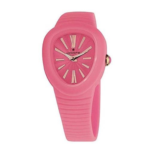 Hoops shape orologio da polso da donna a quarzo rosa profondo