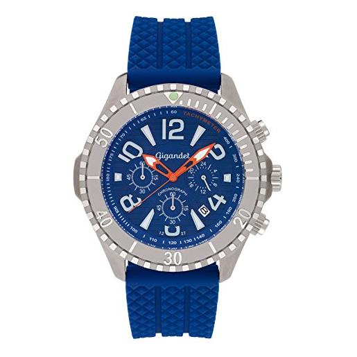 Gigandet aquazone orologio da uomo quarzo cronografo orologio subacqueo analogico data blu argento g23-004