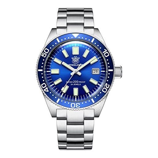SOTAG steeldive sd1962 200m resistente all'acqua 62mas orologio subacqueo da uomo lunetta in ceramica vetro zaffiro nh35 orologi meccanici automatici, blu