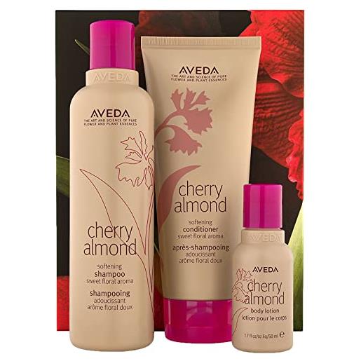 Aveda xmas cherry almond softening hair & body trio set