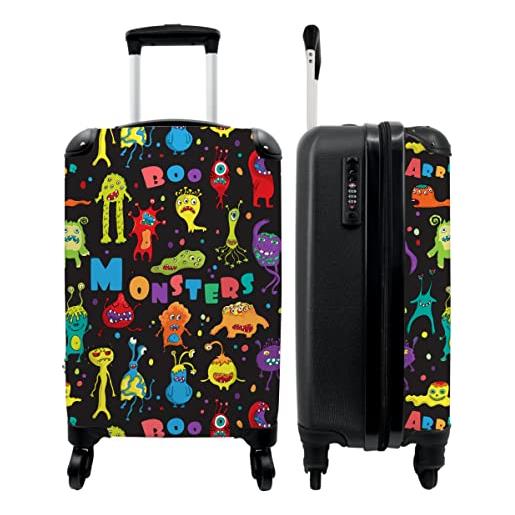NoBoringSuitcases.com® bagaglio a mano valigie trolley in offerta luggage bambino si inserisce trolley bagagli a mano 55x40x20 mostro - colori - spazio - 55x35x20cm