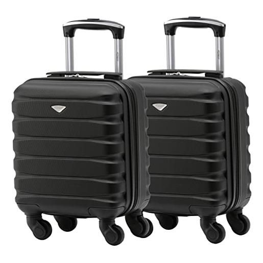 Flight Knight set of 2 lightweight 4 wheel abs hard case suitcases cabin carry on hand luggage approved for over 100 airlines including easy. Jet & maximum size for vueling & wizz air 40x30x20cm