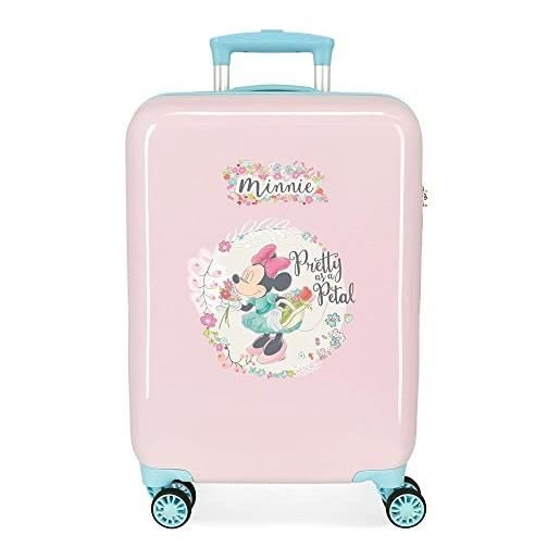 Disney minnie florals valigia da cabina rosa 38 x 55 x 20 cm rigida abs chiusura a combinazione laterale 34 l 2 kg 4 ruote doppie equipaggiamento a mano