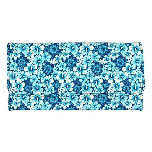 Chaqlin - portafoglio da donna, in pelle pu, con chiusura a cerniera, per carte di credito, ibisco (blu) - s-all5093d97-55