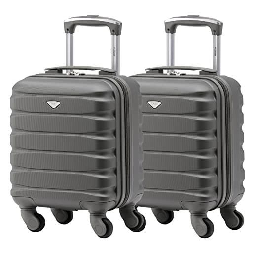 Flight Knight set of 2 lightweight 4 wheel abs hard case suitcases cabin carry on hand luggage approved for over 100 airlines including easy. Jet & maximum size for vueling & wizz air 40x30x20cm