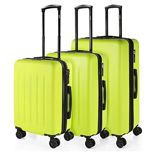 SKPAT - set valigie - set valigie rigide offerte. Valigia grande rigida, valigia media rigida e bagaglio a mano. Set di valigie con lucchetto combinazione tsa 175116, pistacchio